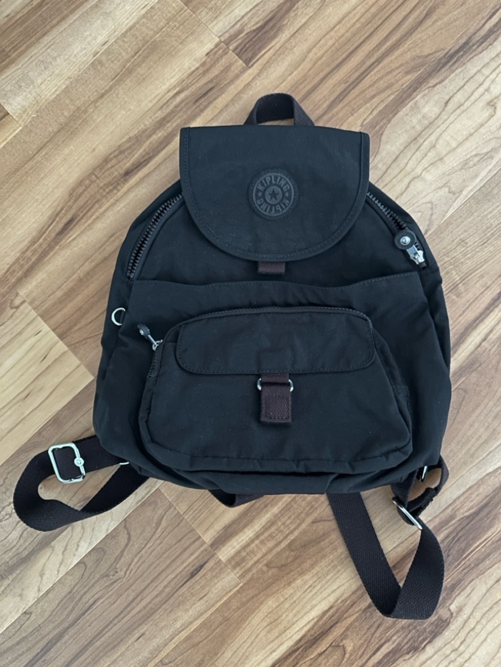 NWOT Kipling Queenie Black Canvas Backpack